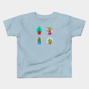 Plant Collection Set Cartoon Kids T-Shirt